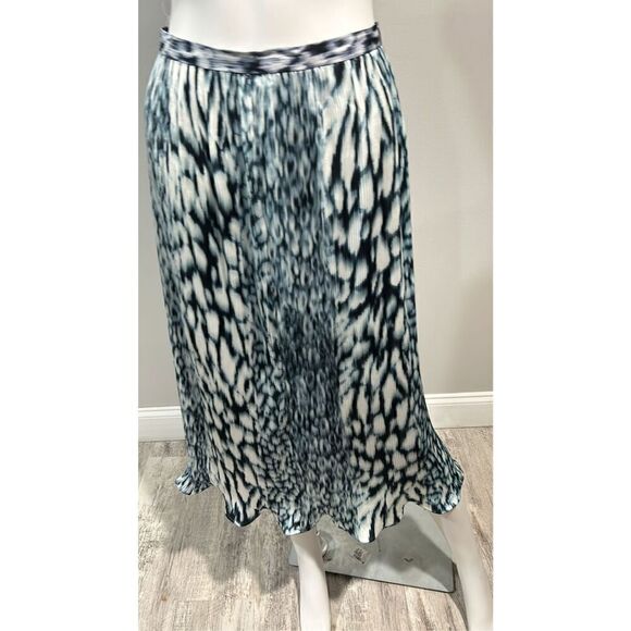 Elie Tahari Pleated Printed Midi Skirt Size 0 - Picture 9 of 14